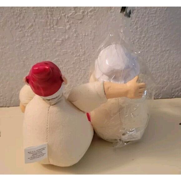 Mini Muslin Santa Elf Doll and Mrs. Santa Just For Keeps Crafts Christmas Vtg. - Picture 2 of 9